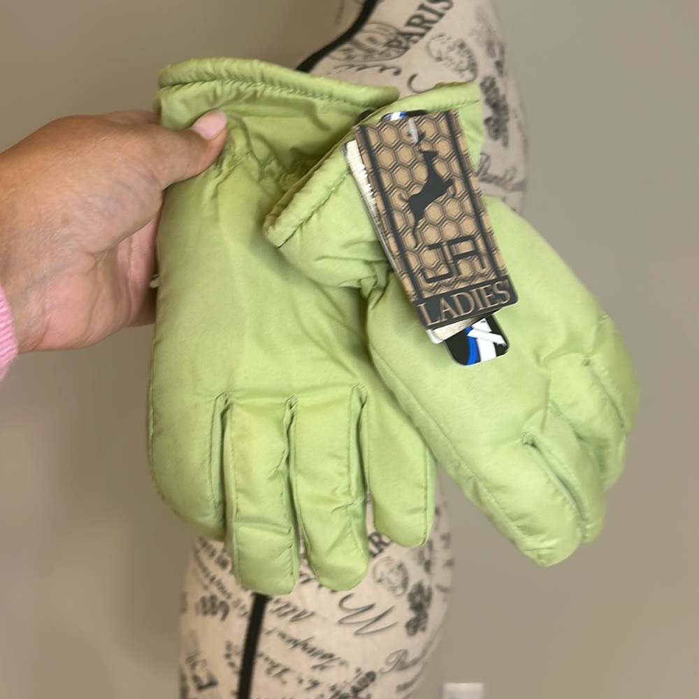 NWT Thinsulate Women’s Waterproof Light Green Gloves Size M